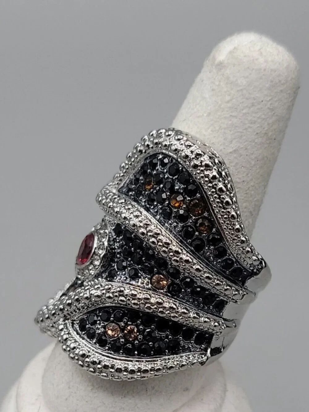 Vintage Twisted Geometric Ring / Elegant Water Drop Crystal CZ Ring Size 10